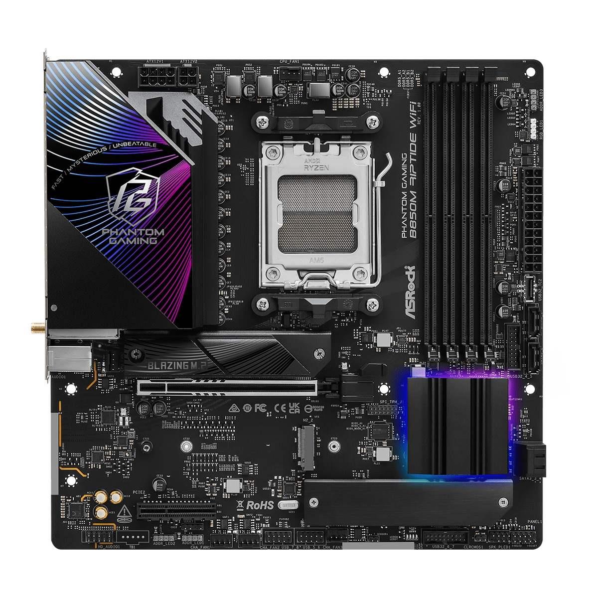 Płyta ASrock B850M Riptide WiFi /AMD B850/DDR5/SATA3/M.2/USB3.1/WiFi/BT/PCIe5.0/AM5/mATX