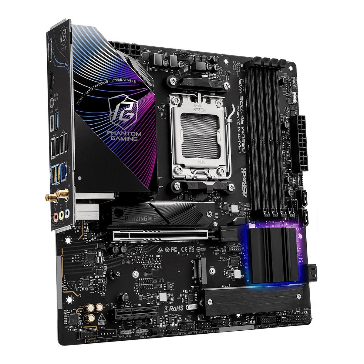 Płyta ASrock B850M Riptide WiFi /AMD B850/DDR5/SATA3/M.2/USB3.1/WiFi/BT/PCIe5.0/AM5/mATX - obrazek 2