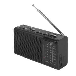 LTC przenośne radio REGA, USB, TF, AUX, mini latarka LED, czarne