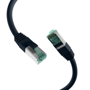Patchcord Cat6a SFTP 0,25m 100% CU LSZH czarny