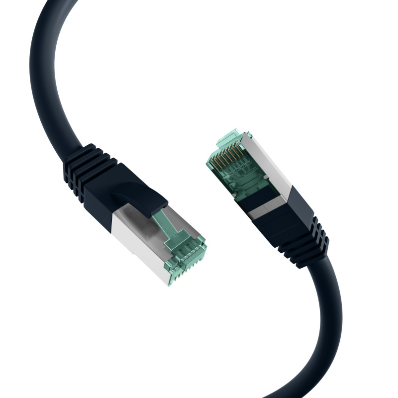 Patchcord Cat6a SFTP 0,25m 100% CU LSZH czarny