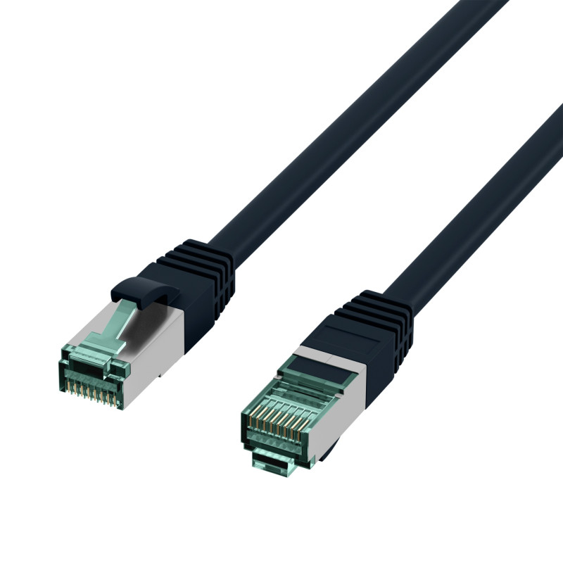 Patchcord Cat6a SFTP 0,25m 100% CU LSZH czarny - obrazek 2