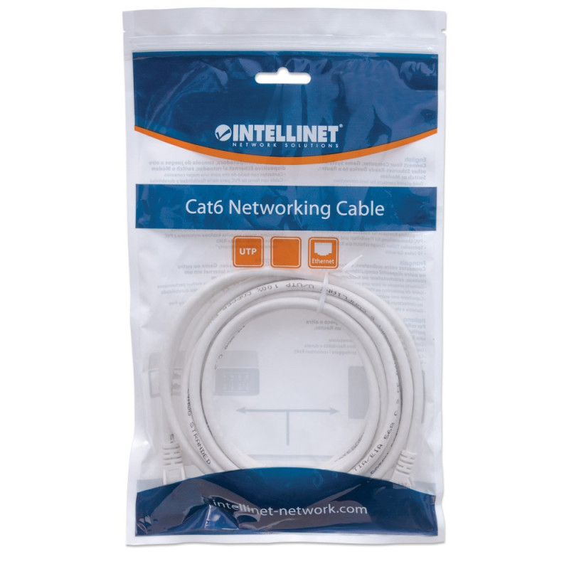 Patchcord Cat6 UTP 0,3m 100% CU biały